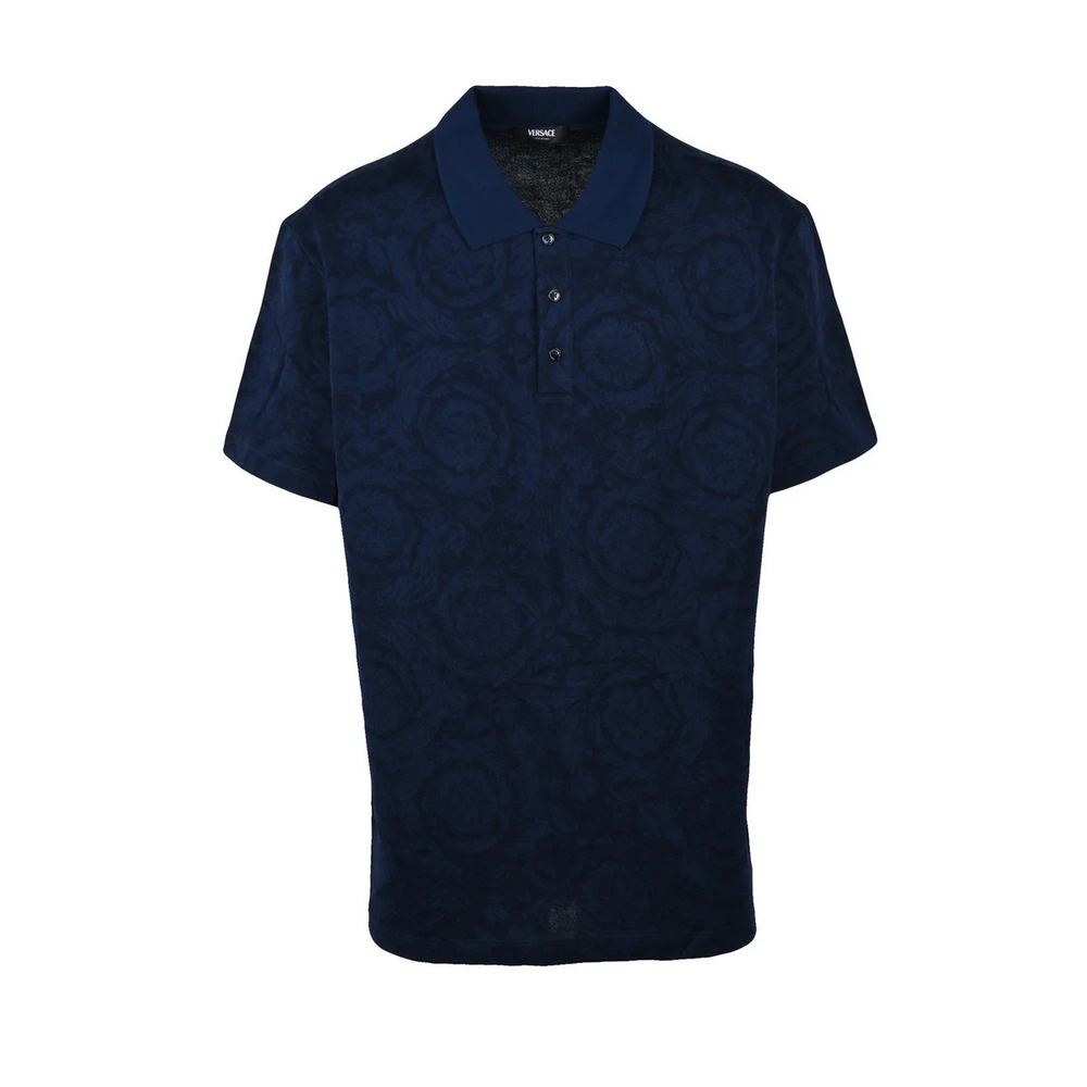 VERSACE COLLECTION Deep Blue Cotton Polo
